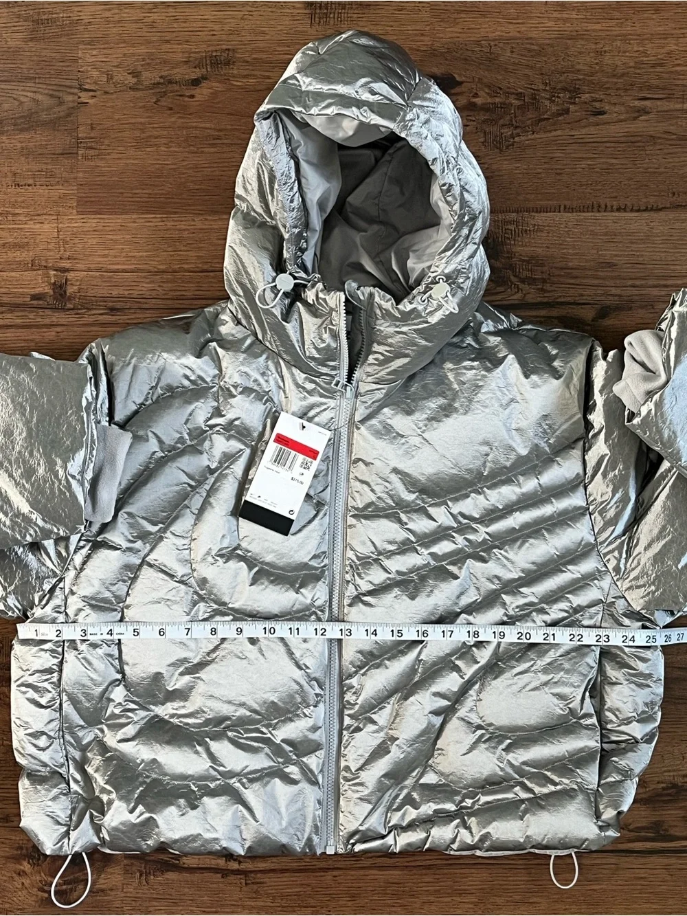 Nike Therma Fit Swoosh Series Oversized Down Puffer Jacket ‘Silver’ size wmns L